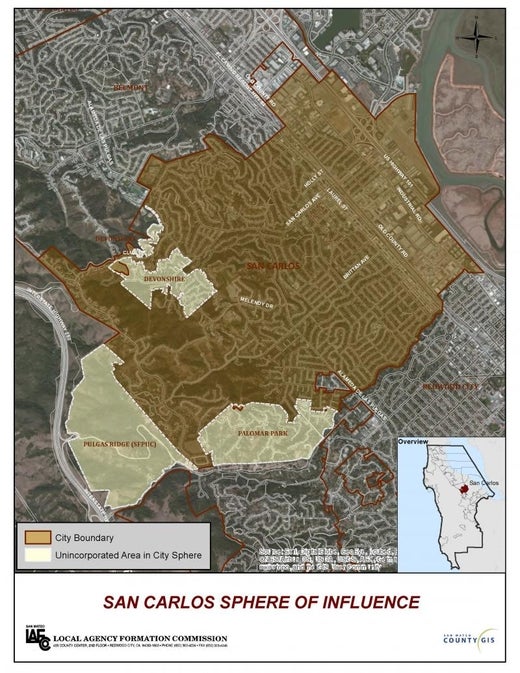 San Carlos City Of County Of San Mateo CA San Carlos SOI Aerial 